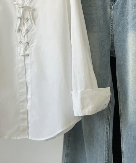 lace-up front shirt　hm2064