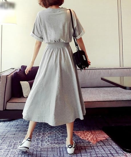 soft jersey midi dress / 2color　hm2113