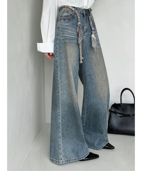 wide denim pants　hm2806