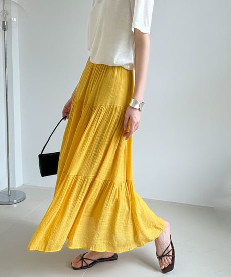 tiered flare skirt / 4color　hm2233