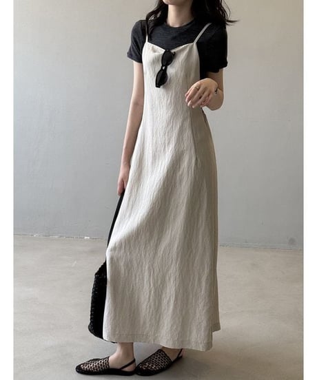 back tie jumperskirt / 2color　hm2281