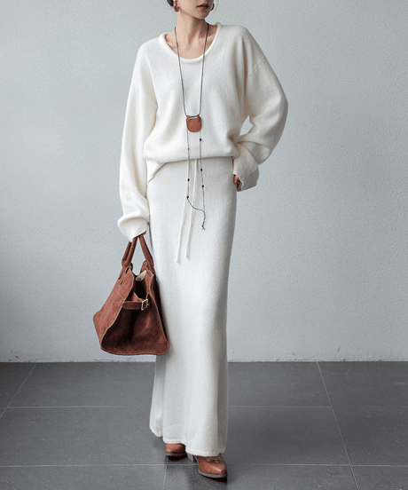 knit top & skirt setup / 2color　hm1845