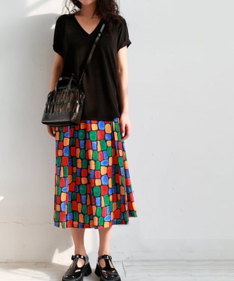 colorful flared skirt / 2color　hm1787