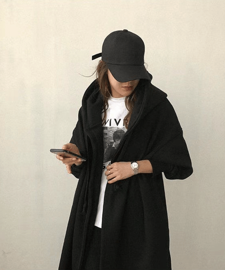 long hoodie coat / 2color　hm2659