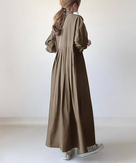 pleated maxi dress / 4color　hm2855