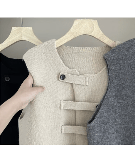 asymmetry wrap vest / 3color　hm2615