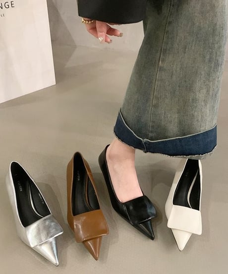pointed toe design pumps / 4color　hm1904