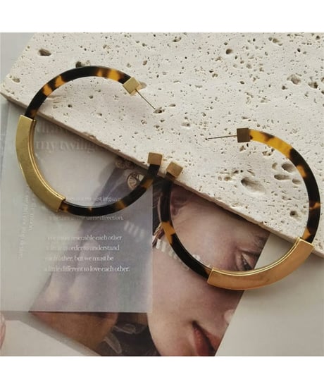 ortoise gold hoop pierce　hm2148