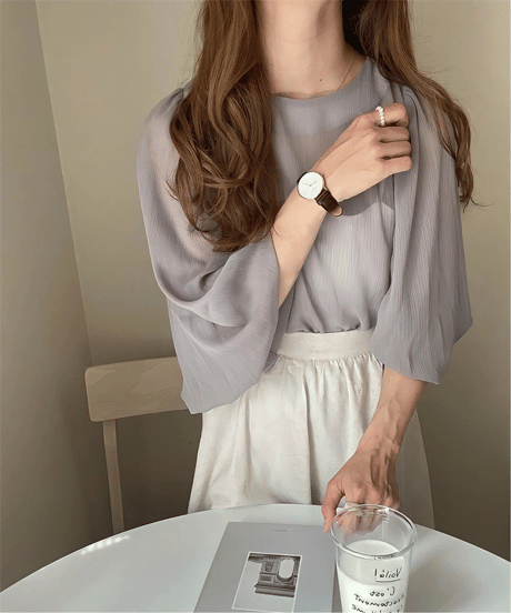 sheer balloon blouse / 5color　hm2901