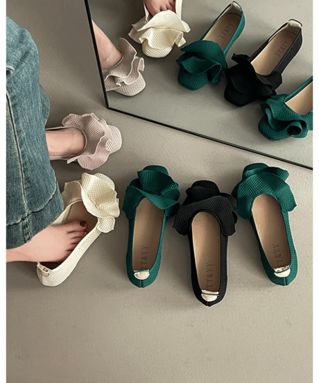 ribbon knit flats / 4color　hm2844