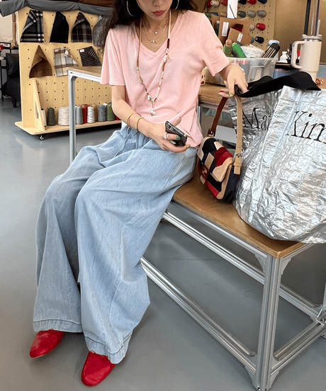 drawstring denim pants / 2color　hm2347
