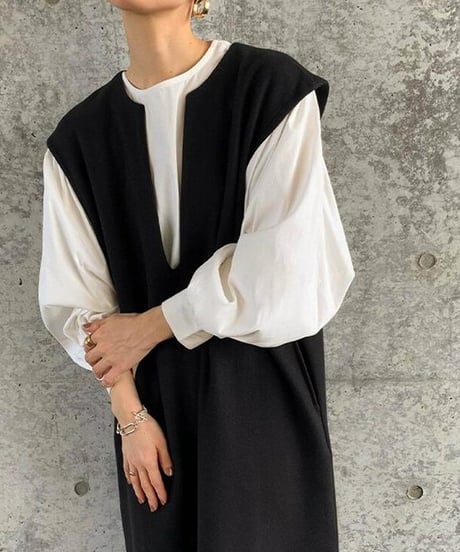 deep v-neck dress / 3color　hm2527