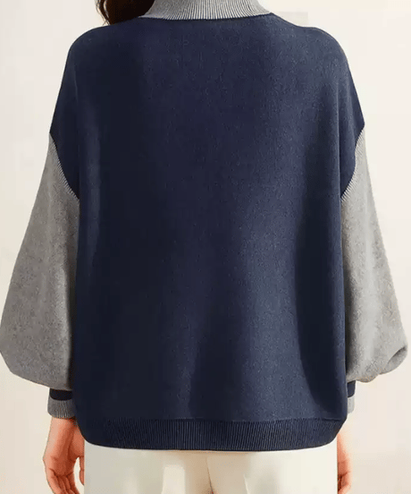 Two-tone knit top / 2color　hm2812