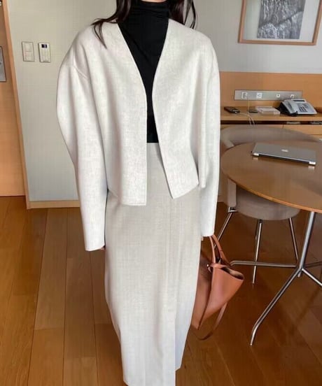 collarless short jacket / 3color　hm2609
