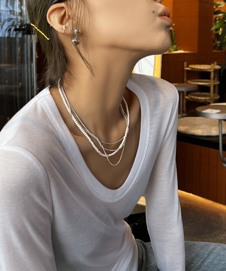 u-neck sheer top / 2color　hm1391
