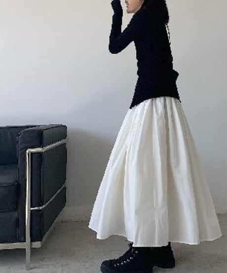 long double flare skirt / 2color　hm2004