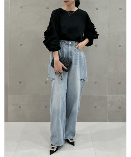 ruffle sleeve pullover / 2color　hm2658
