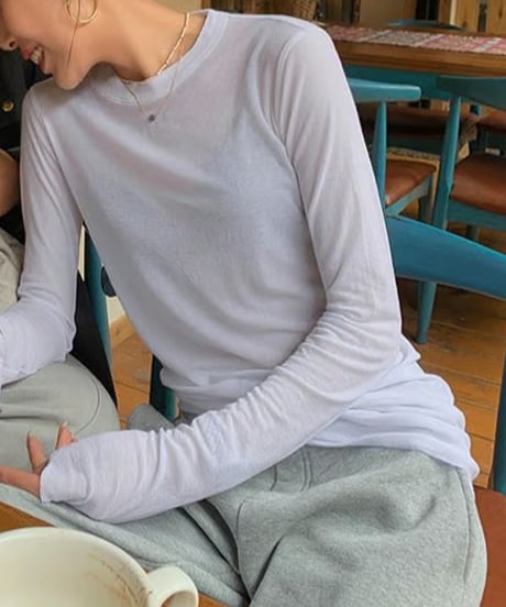 slim fit bottoming shirt / 2color　hm1037