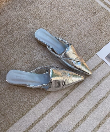 metallic pointed mules / 3color　hm1408