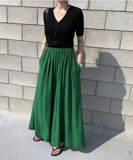 wide skirt pants / 4color　hm2904
