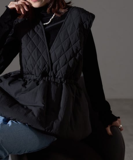 balloon quilted vest / 2color　hm2580