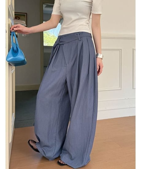 waist tie wide pants / 3color　hm2266