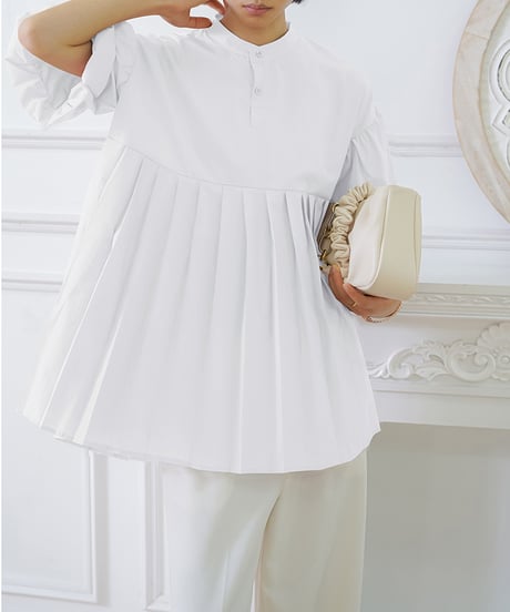 pleated tunic shirt / 5color　hm2961