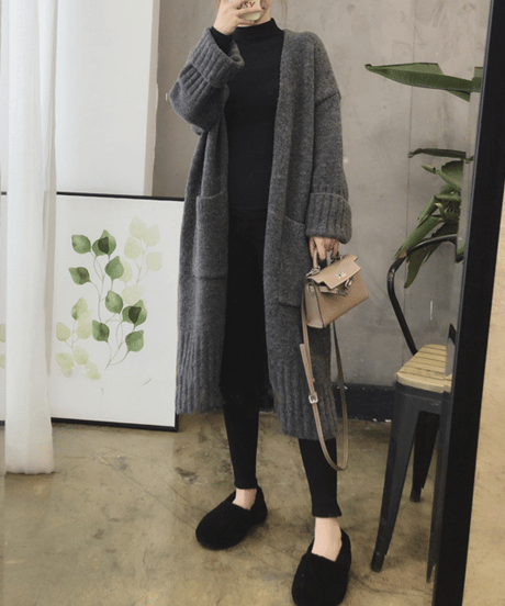 oversized long cardigan / 4color　hm2701