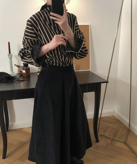 loose-fit striped shirt / 2color　hm1685