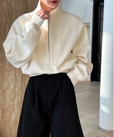 sweatshirt half zip pullover / 3color　hm1705