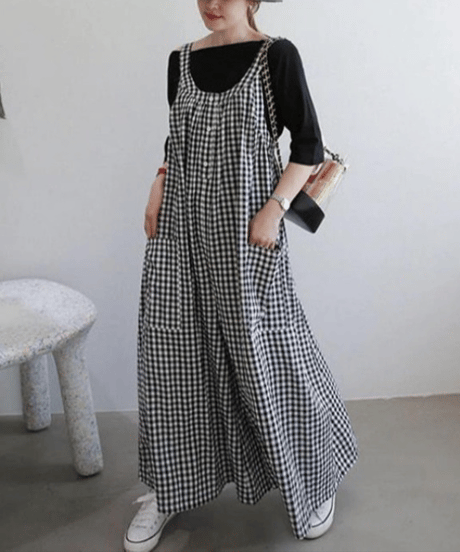 striped overall pants / 3color　hm2944