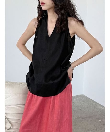 sleeveless v-neck top / 5color　hm2253