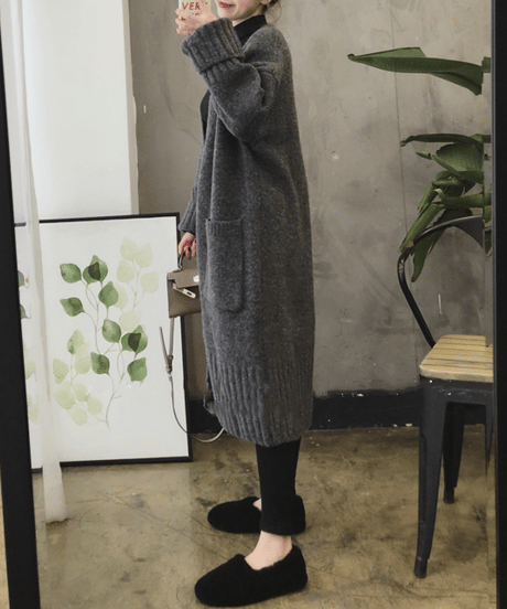 oversized long cardigan / 4color　hm2701