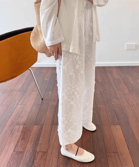embroidered lace pants　hm2870
