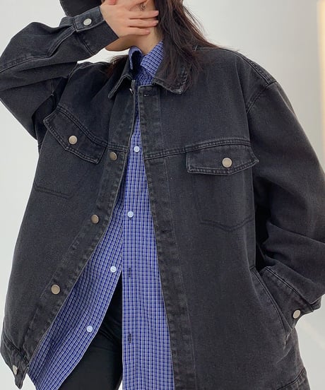 faux layered shirt & jacket　hm1945