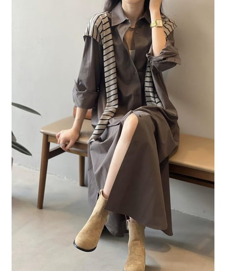 light split dress / 3color　hm2536