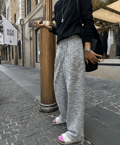 draped wide leg pants　hm1698