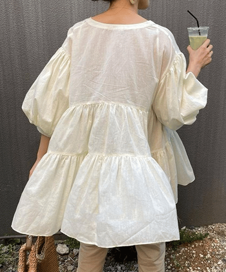 sheer smock blouse / 6color　hm2935