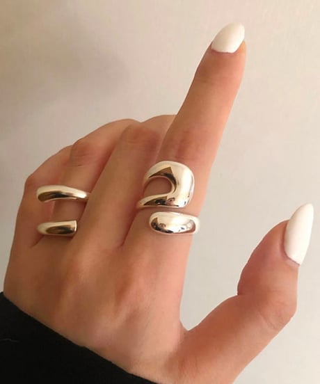 modern loop silver ring　hm1594