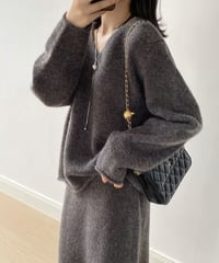 knit tops&skirt set / 4color　hm1867