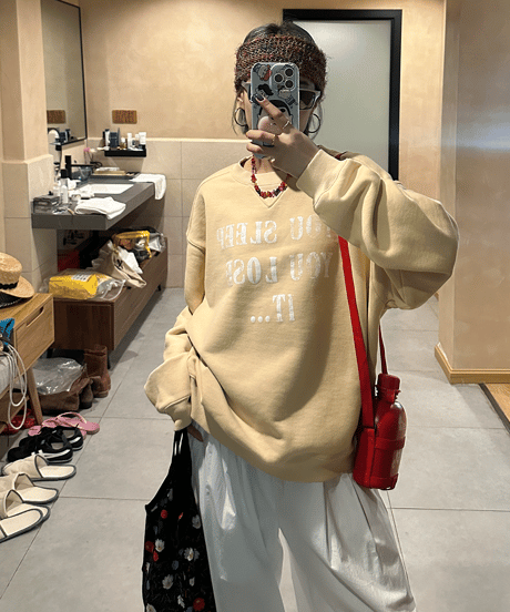 print sweat pullover / 2color　hm1442
