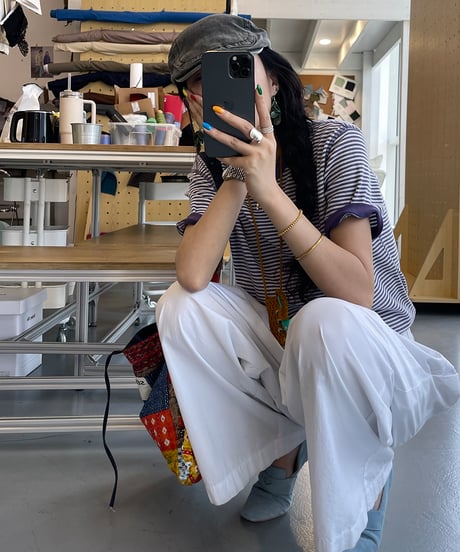 relaxed border tee / 2color　hm2351