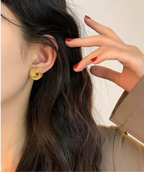 braided stud pierce / 2color　hm2139