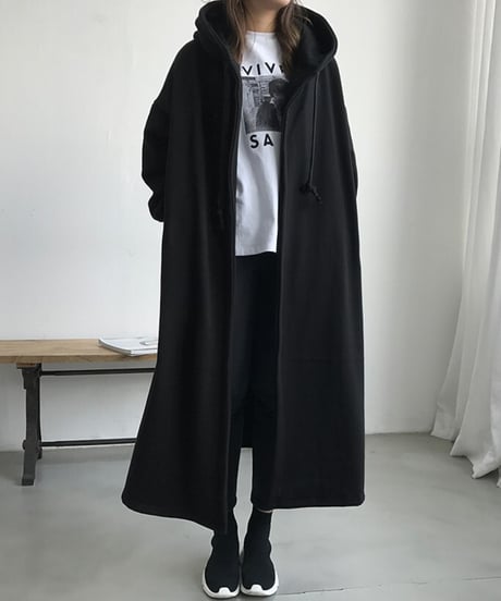 long hoodie coat / 2color　hm2659
