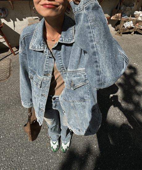 oversized denim jacket　hm1264