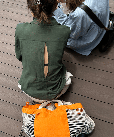 back slit shirt / 2color　hm1574