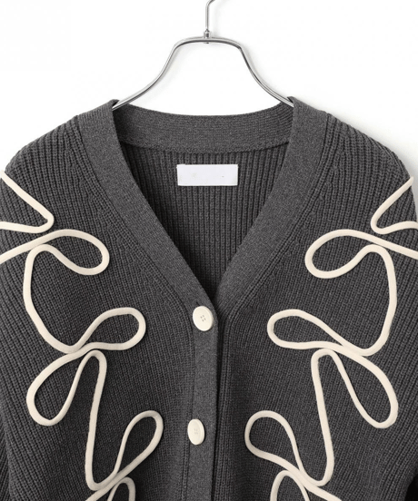 ribbon line knit cardigan / 3color hm2792