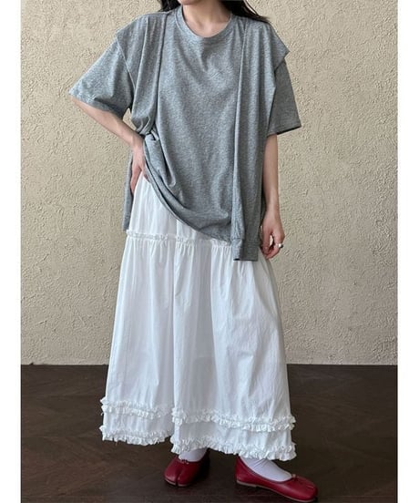 tie detail t-shirt / 3color　hm2273
