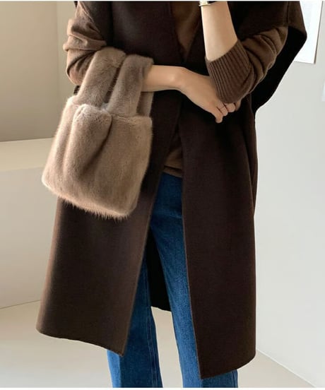 long knit gilet / 3color　hm2594