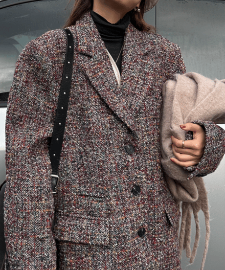 retro tweed jacket / 2color　hm1080